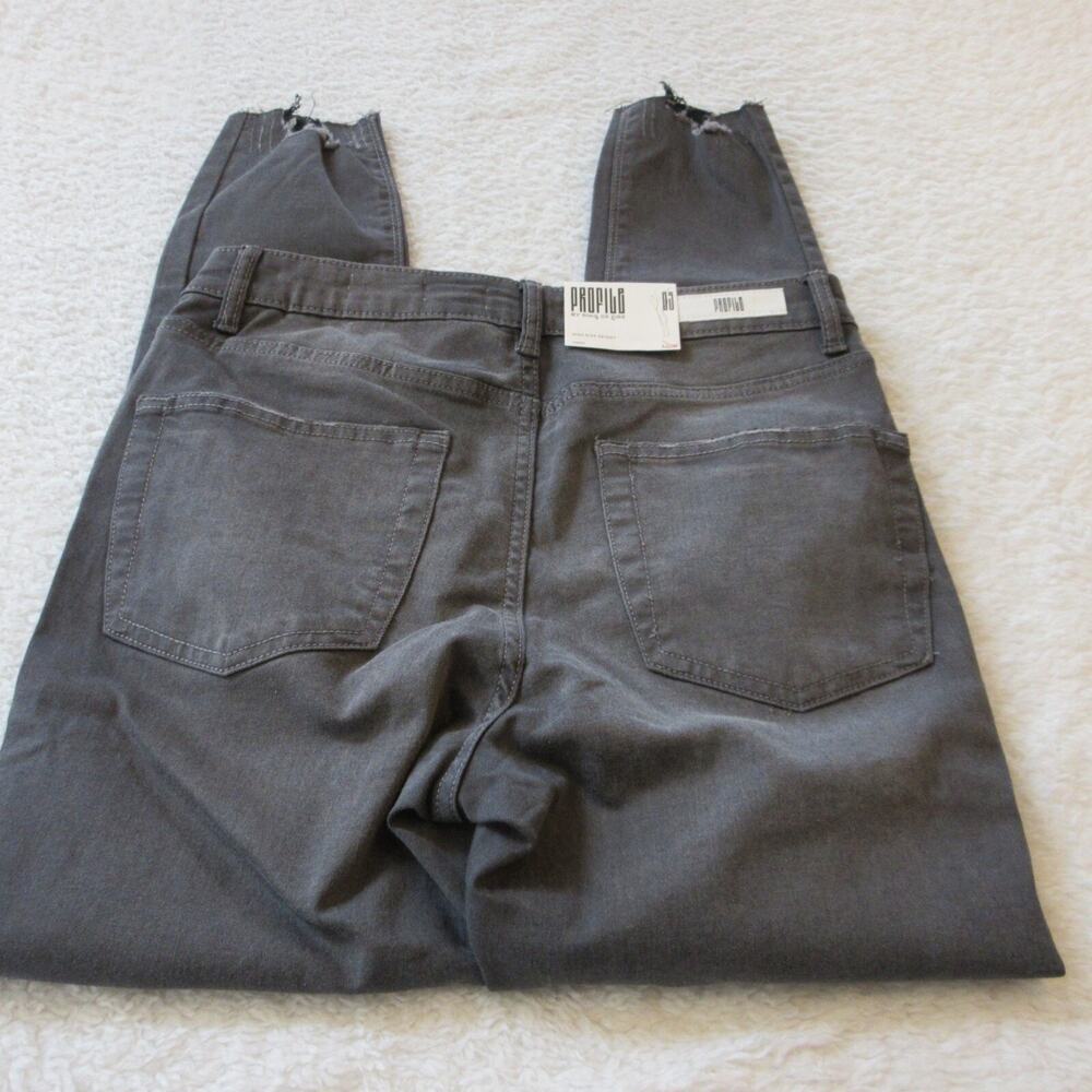 PROFILE RING OF FIRE Jeans Womens Juniors‎ 9 Gray Distressed Lucia Skinny high